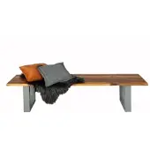 Sam Outillage SAM Sitzbank Baumkante 200 cm Cognac massiv Akazie silber ESRA
