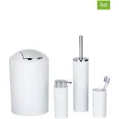 Wenko Badaccessoires-Set Calvo 24077800, 4-teilig, aus Kunststoff, weiß