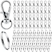 INF 40er-Pack Schlüsselringe mit Karabiner Silver