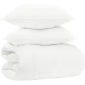 vidaXL Bettwäsche-Set Weiß 200 x 200 cm Baumwolle, Bambus, Polyester