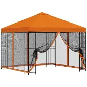 vidaXL Garten Pavillon mit Seitenwänden 3 x 3 m Orange