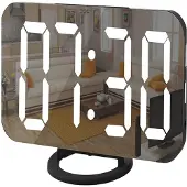 INF Digitaler Wecker mit Spiegelglas Schwarz