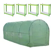 MonsterShop Polytunnel Gewächshaus Walk In Verzinkte Polytunnel Garten wachsen Zelt 25mm 6 x 3m