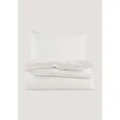 Hessnatur Perkal Bettwäsche-Set in naturweiss | Gr.: 155x220 cm (80x80 cm)