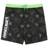 Minecraft Badehose mit elastischem Bund und Schnürung in schwarz | Gr.: 158