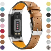 INF Echtleder-Uhrenarmband für Fitbit Charge 5/6 coffee