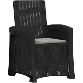 vidaXL Liegesessel Garten Rattan-Optik Anthrazit und Hellgrau PP