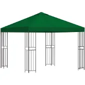vidaXL Pavillon 3 x 3 m Grün Polyester und Stahl 190 gsm
