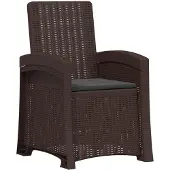 vidaXL Liegesessel Garten Rattan-Optik Braun und Anthrazit PP