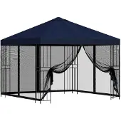 vidaXL Garten Pavillon mit Seitenwänden 3 x 3 m Blau