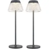 Globo Lighting 2x LED Tischleuchte, Touchdimmer, Anthrazit, Akku, H 38 cm