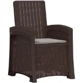 vidaXL Liegesessel Garten Rattan-Optik Braun und Hellgrau PP