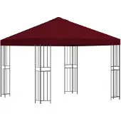 vidaXL Pavillon 3 x 3 m Bordeauxrot Polyester und Stahl 190 gsm