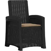 vidaXL Liegesessel Garten Rattan-Optik Anthrazit und Taupe PP