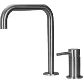 Pure.Sink Luxion 2-Loch-Küchenarmatur aus massivem Edelstahl mit U-Auslauf PLX2HU-02