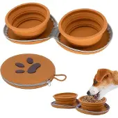 OEM Reisfutterbox, 2-teilig, 25oz, tragbar, für Hunde, braun