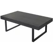 Mendler Couchtisch Kos T576, Wohnzimmertisch, 40x110x60cm MVG- Schwarze Eiche-Optik, dunkle Metall-Füße