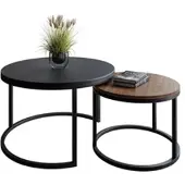Lookway Runder Couchtisch CIRI MIX SLIM 2in1