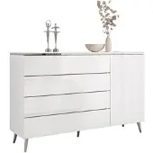 Lookway Kommode mit Schubladen AURORA SILVER 4S1D auf schrägen Beinen