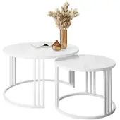 Lookway Runder Couchtisch 2in1 LORI GLASS
