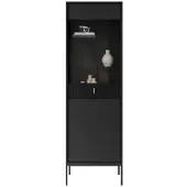 Lookway VITRINE MIDNIGHT mit Glastür auf Gestell schwarz