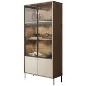 Lookway VITRINE ISA, zweitürig mit LED-Beleuchtung und hohen Füßen.