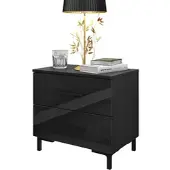 Lookway NACHTTISCH LINA mit Beinen, Hochglanz, LED