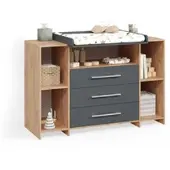 Livinity WICKELKOMMODE Torino Anthrazit/Sonoma XL mit Schubladen