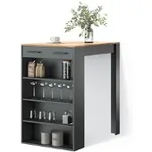 Livinity BARTISCH Regusa Anthrazit/Goldkraft Eiche 67 x 100 cm