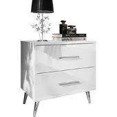 Lookway NACHTTISCH AURA mit Griffen, Chrombeinen