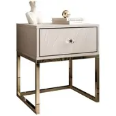 Lookway NACHTTISCH BLANCO KASZMIR auf verchromtem Gestell kaschmir/gold chrom