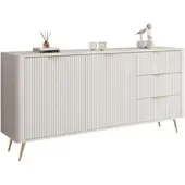 Lookway SIDEBOARD SCARLETT 163 2D3S MIT SCHUBLADEN BEIGE + GOLD