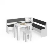 Livinity Eckbankgruppe Tiberio Weiß 210 x 210 cm mit Tisch, Model 58918