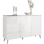 Lookway Dreitrügige Kommode AURORA SILVER 3D auf schrägen Beinen