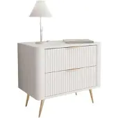Lookway NACHTTISCH SCARLETT 2S MIT SCHUBLADEN BEIGE + GOLD