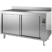 Vaiotec TOPLINE 700 verwarmingskast, schuifdeuren, met opstaande rand, WD 1200 x 700 x 850 mm