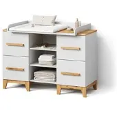 Livinity WICKELKOMMODE Mailo Weiß/Artisan XL mit 4 Schubladen