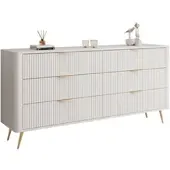 Lookway SIDEBOARD SCARLETT 6S MIT SCHUBLADEN BEIGE + GOLD