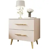 Lookway NACHTTISCH AURA KASCHMIR mit goldenen Beinen und Griffen
