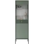Lookway VITRINE MIDNIGHT mit Glastür auf Gestell grün
