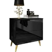Lookway NACHTTISCH AURA PUSH OPEN mit goldenen Beinen