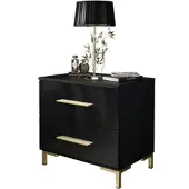 Lookway NACHTTISCH LINA GOLD mit Beinen, Hochglanz
