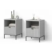 Livinity NACHTTISCH Aterno Grau 2er Set