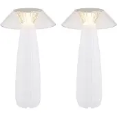 Globo Lighting 2x LED Tischleuchte ILLUMI, Weiß, Akku, Touchdimmer, H 28 cm