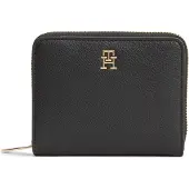 Tommy Hilfiger TH ICON MED ZA W/FLAP Damen Portemonnaie Schwarz : Größe - UNICA Größe: UNICA