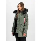 Alpha industries Winterjacke "N-3B VF 59 Vintage Fit W", Damen, Gr. L, grün (vintage grün, schwarz), Obermaterial: 100% Nylon. Futter: 100% Nylon. Füllung: 100% Polyester, Jacken Winterjacke