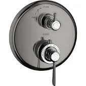 Hansgrohe AXOR Montreux Thermostat Unterputzmodell mit Abstellventil, Hebelgriff, 1 Verbraucher, 16801330, Farbe: Polished Black Chrome