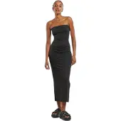 Urban Classics Shirtkleid "Ladies Bandeau Midi Dress" 1 Stk. tlg.