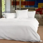 Lacoste Seersucker Bettwäsche Tamis blanc Bettbezug einzeln 200x200 cm - weiß