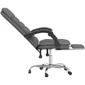 vidaXL Massage-Bürostuhl mit Liegefunktion Grau Kunstleder